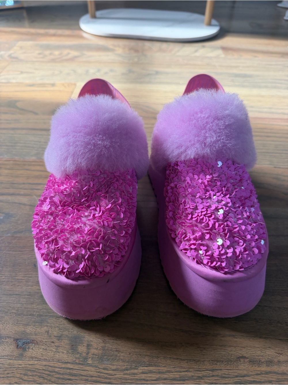 UGG Women's Funkette Chunky Sequin slippers in the "Echinacea" (pink) - Picture 6 of 6